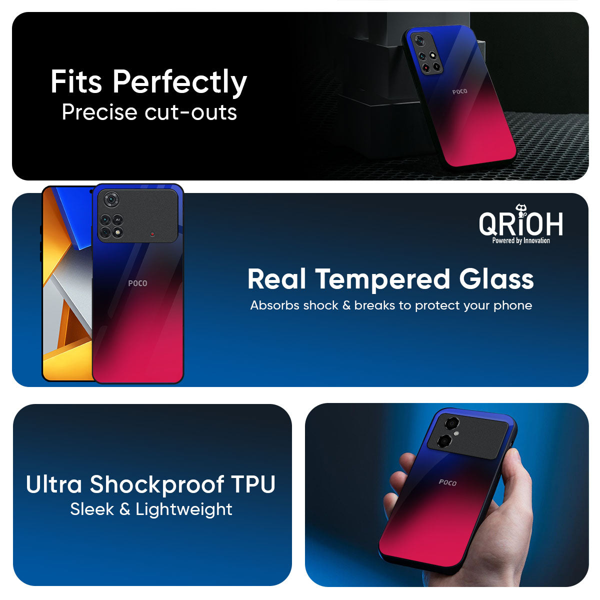 Mesmerizing Gradient Glass Case for Poco X7 5G