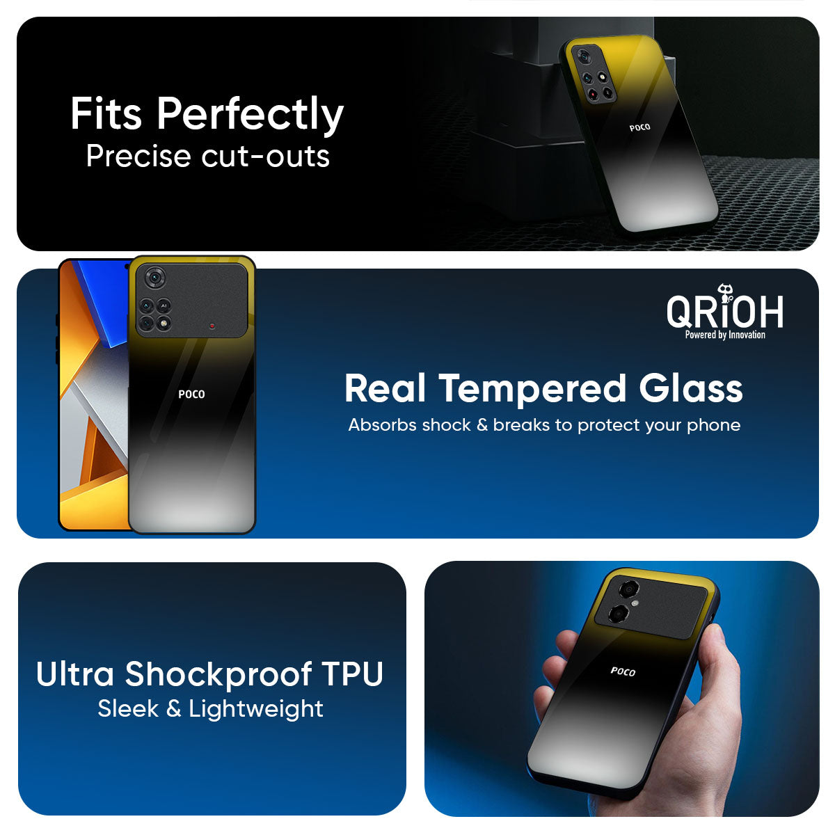 Yellow Shadow Glass Case for Poco X8 Pro max 5G