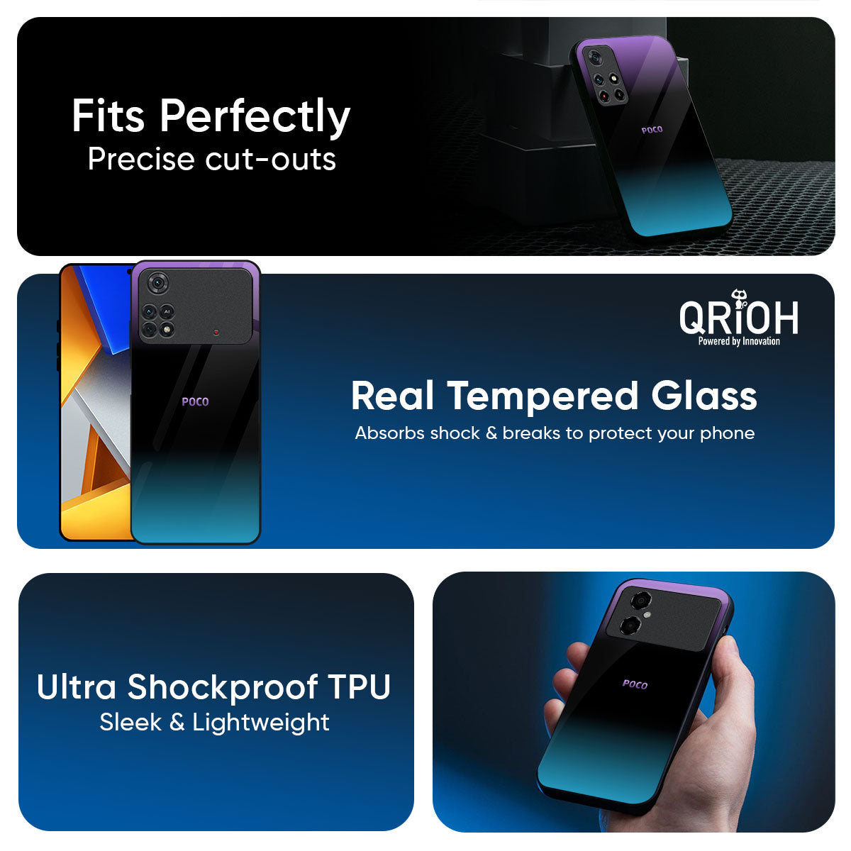Purplemarine Glass Case for Poco X7 5G