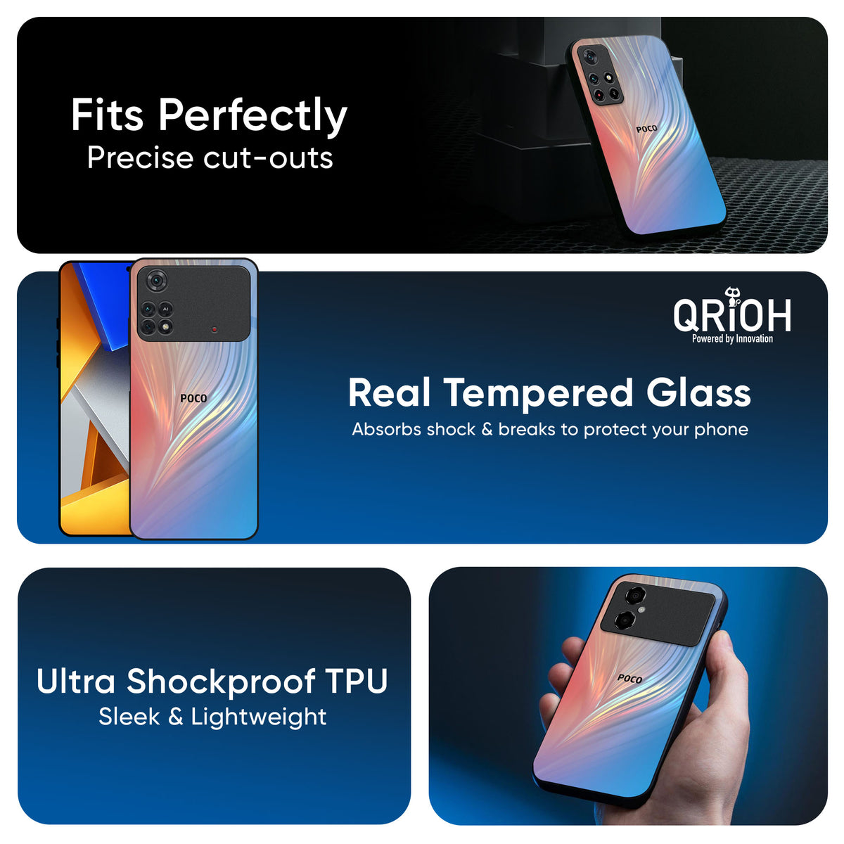 Mystic Aurora Glass Case for Poco X7 5G