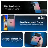 Blue & Pink Ombre Glass case for Poco X7 5G