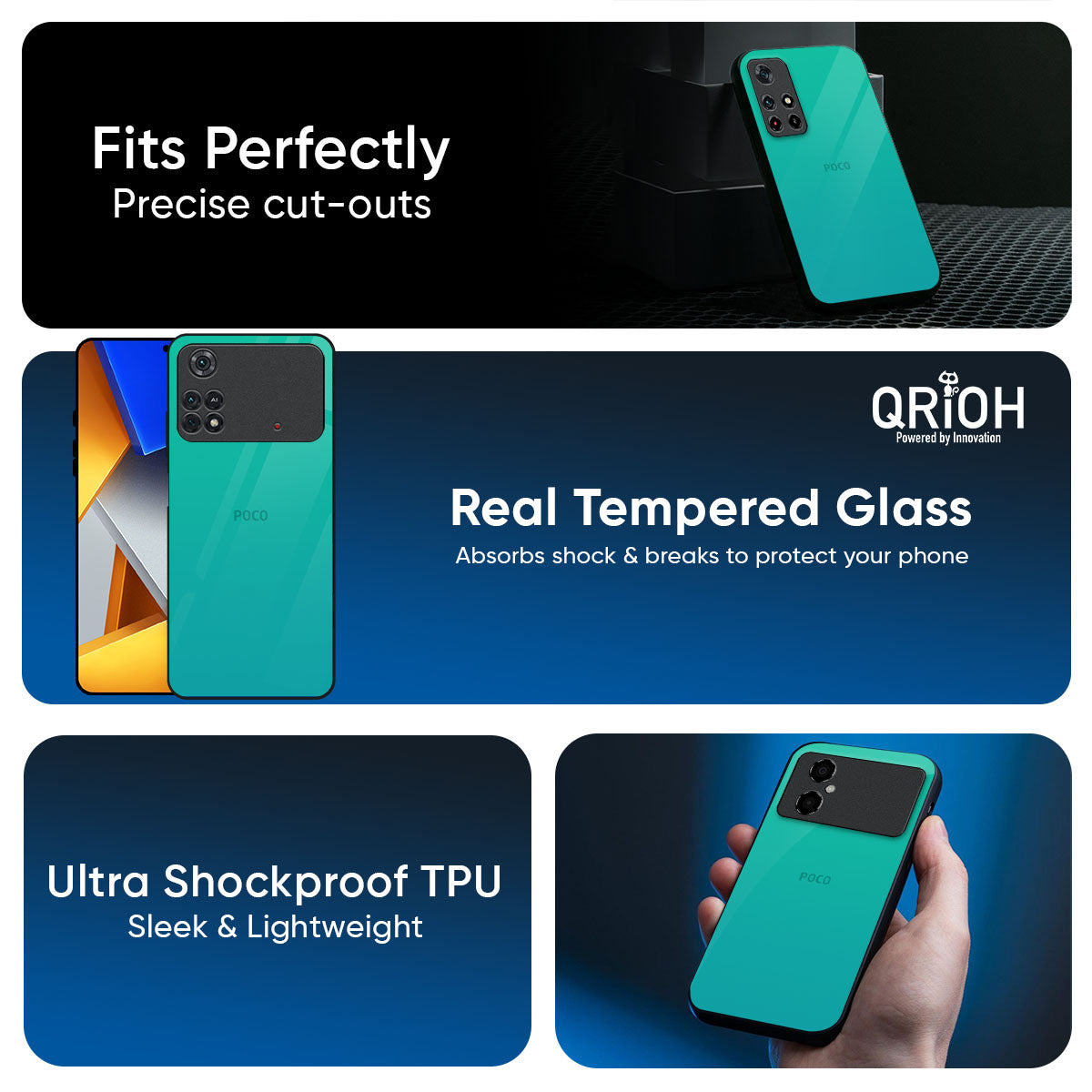 Cuba Blue Glass Case For Poco X8 Pro 5G
