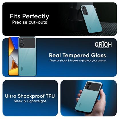Arctic Blue Glass Case For Poco X7 5G