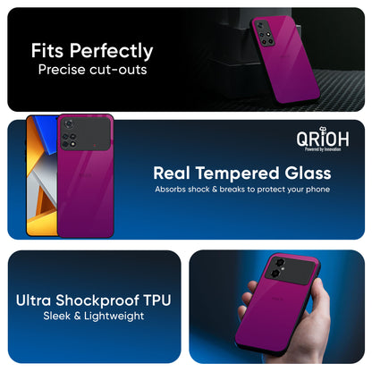 Magenta Gradient Glass Case For Poco X7 Pro 5G