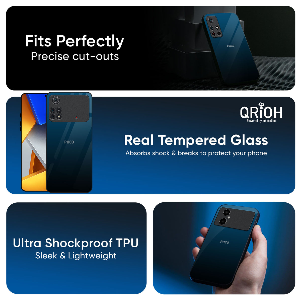 Sailor Blue Glass Case For Poco X7 5G
