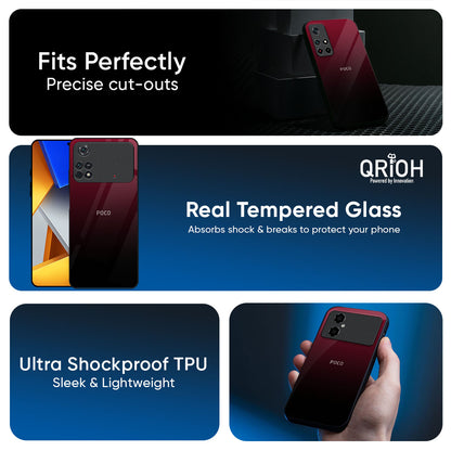 Wine Red Glass Case For Poco X8 Pro max 5G
