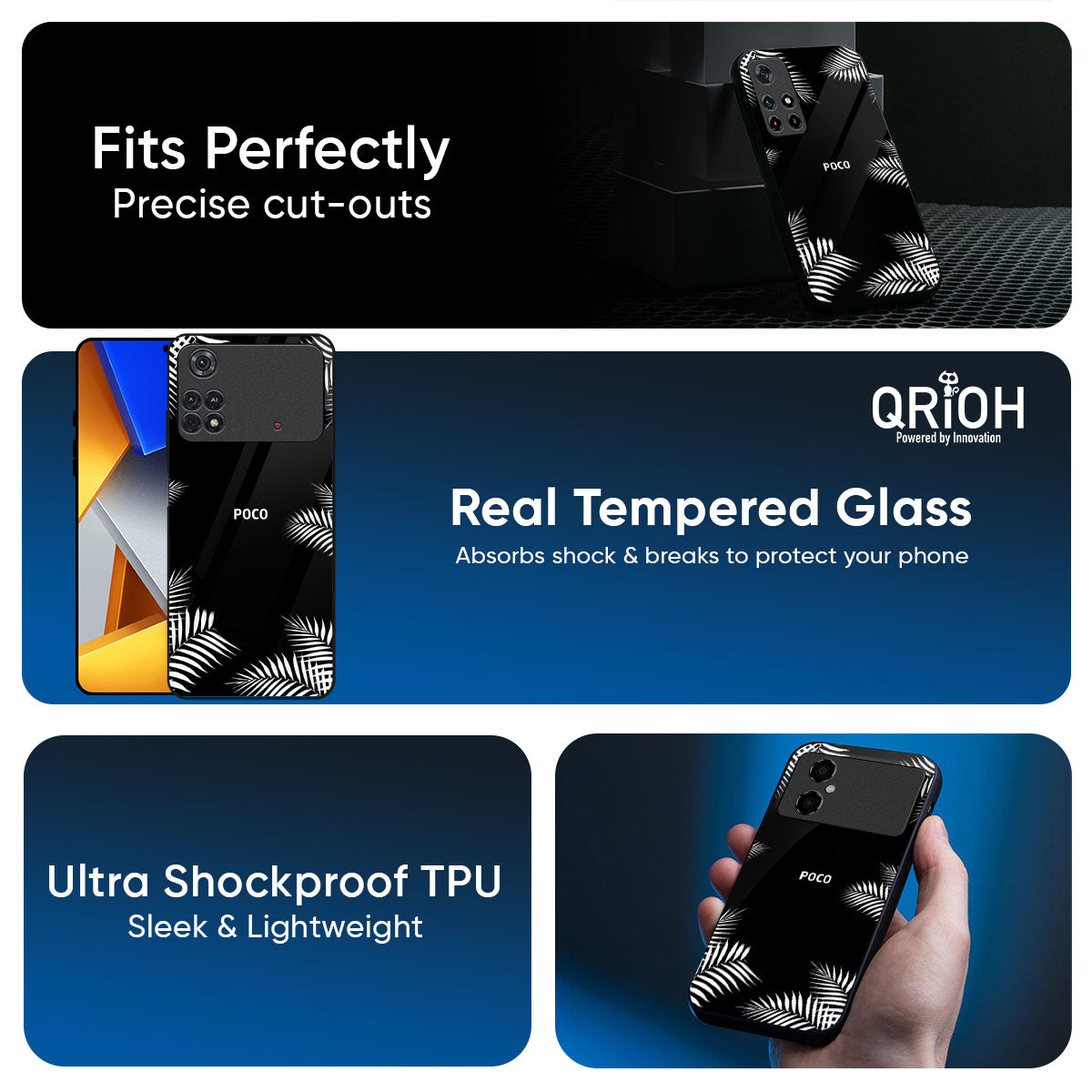 Zealand Fern Design Glass Case For Poco X8 Pro 5G