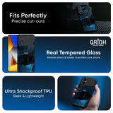 Polygonal Blue Box Glass Case For Poco X7 5G