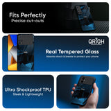 Polygonal Blue Box Glass Case For Poco F7 5G
