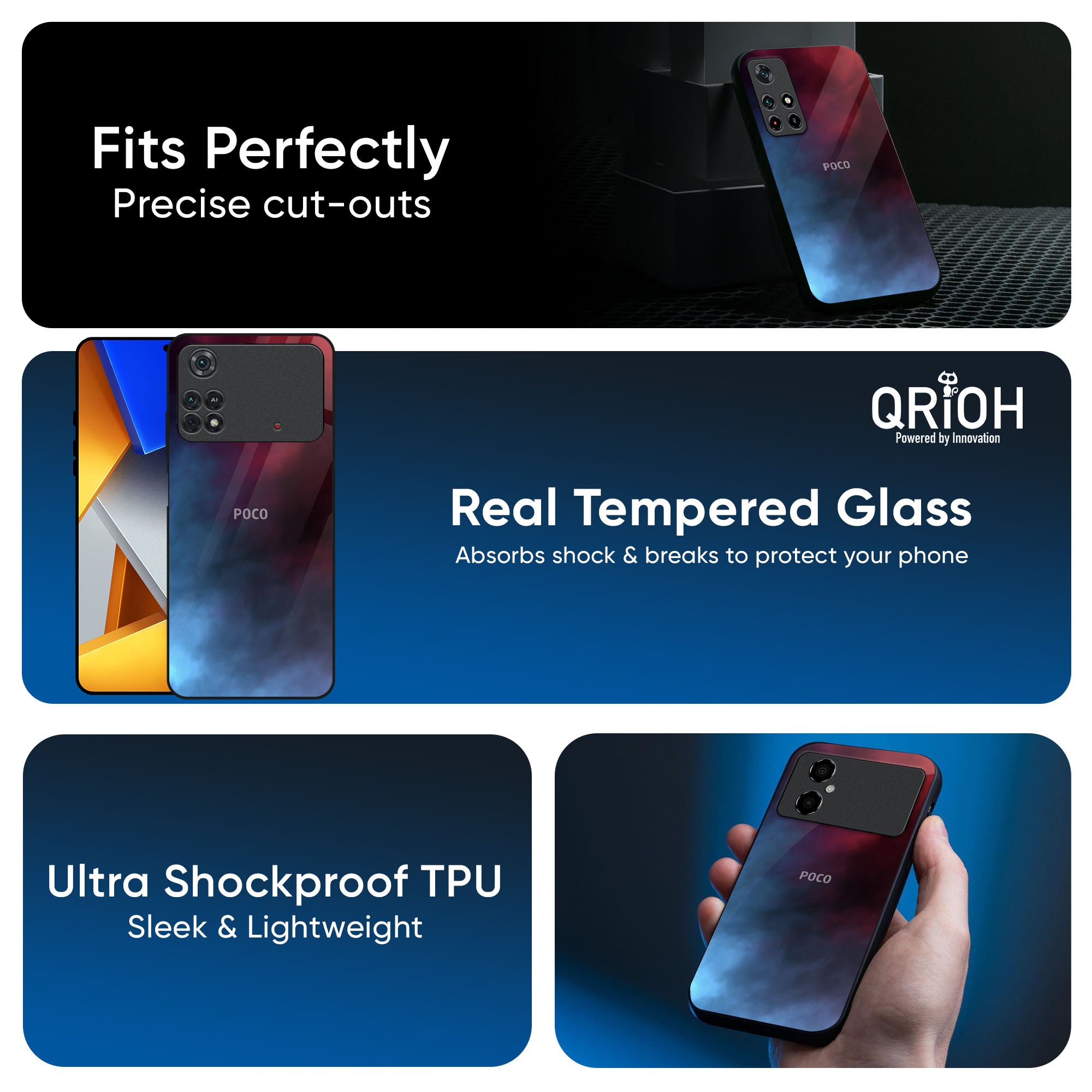 Smokey Watercolor Glass Case for Poco X7 Pro 5G