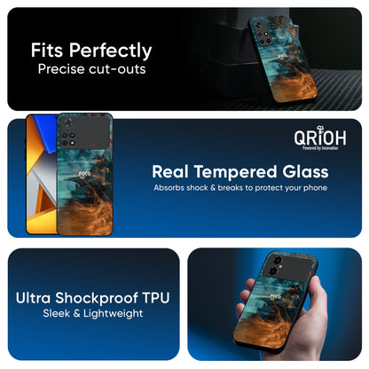 Golden Splash Glass Case for Poco X7 5G