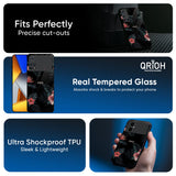 Tropical Art Flower Glass Case for Poco F7 5G