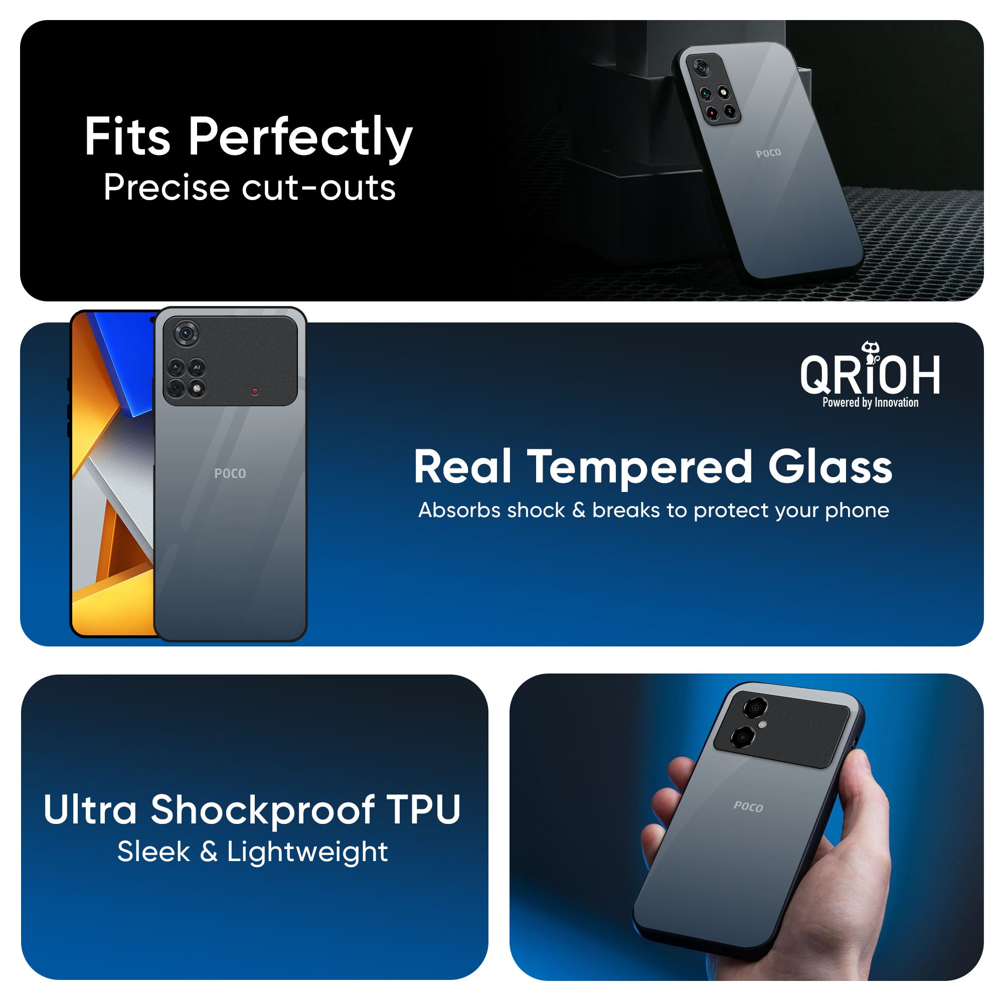 Dynamic Black Range Glass Case for Poco X7 5G