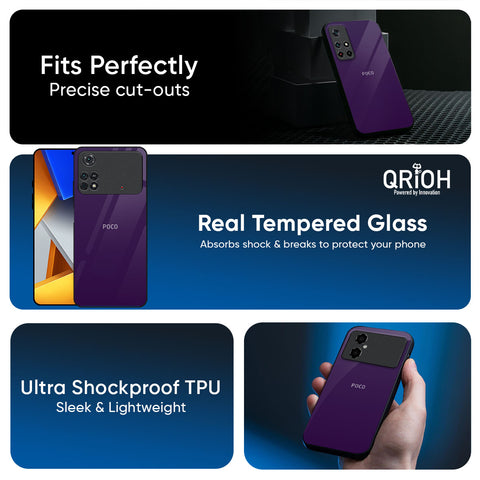 Dark Purple Glass Case for Poco F6 5G