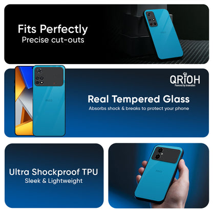 Blue Aqua Glass Case for Poco X8 Pro 5G