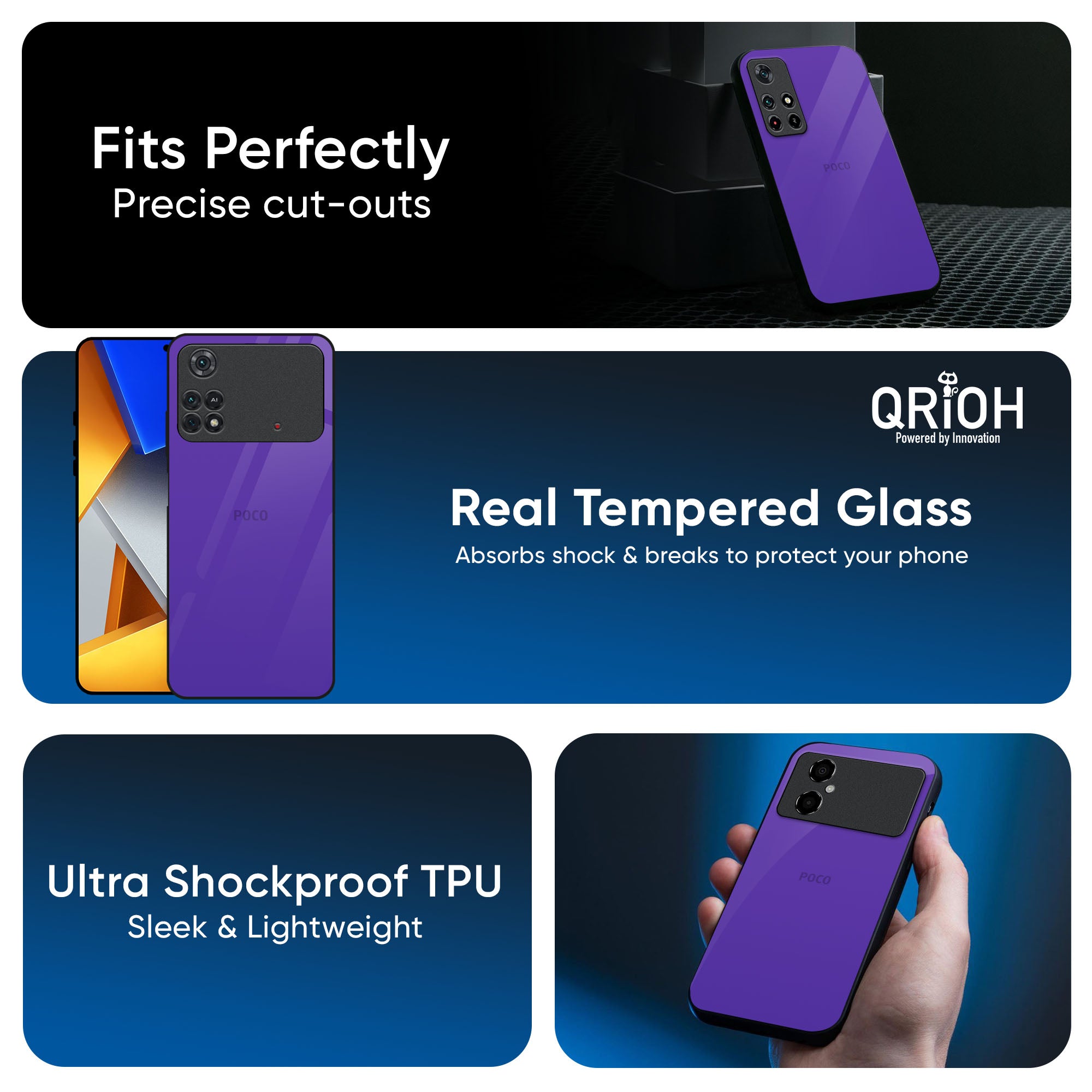 Amethyst Purple Glass Case for Poco X7 5G