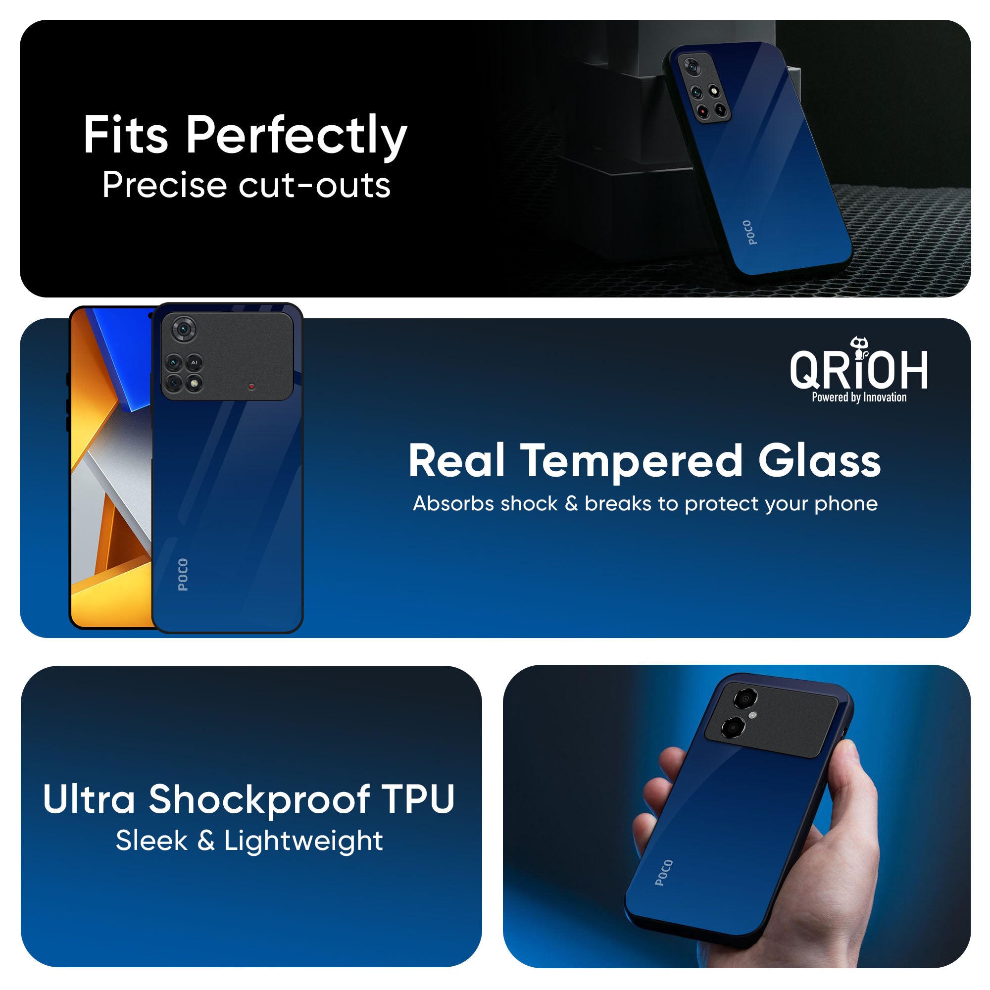 Very Blue Glass Case for Poco X7 5G