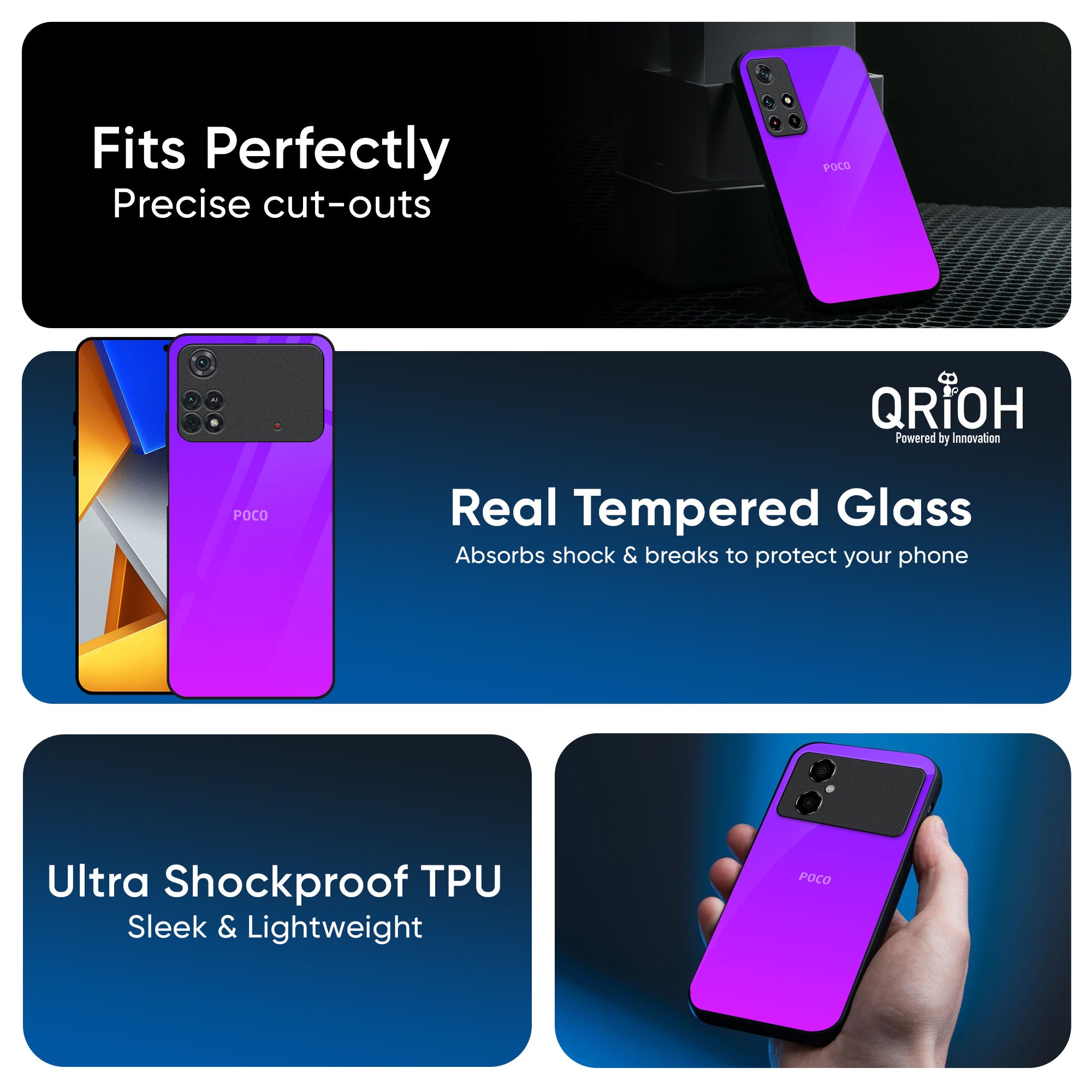 Purple Pink Glass Case for Poco X7 5G