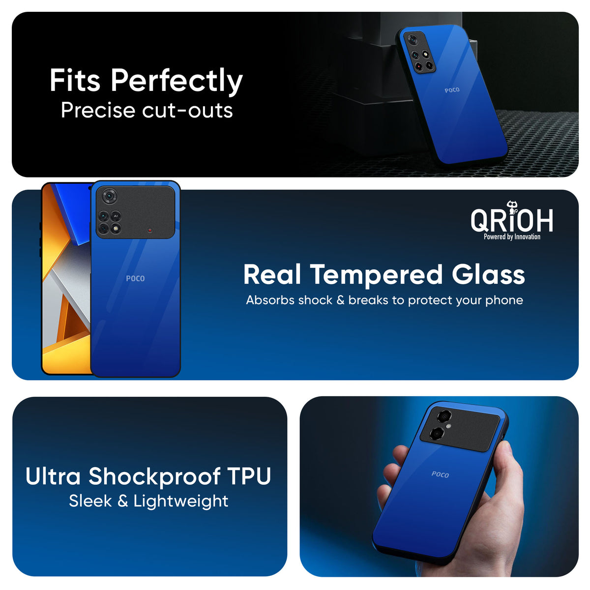 Egyptian Blue Glass Case for Poco X7 5G