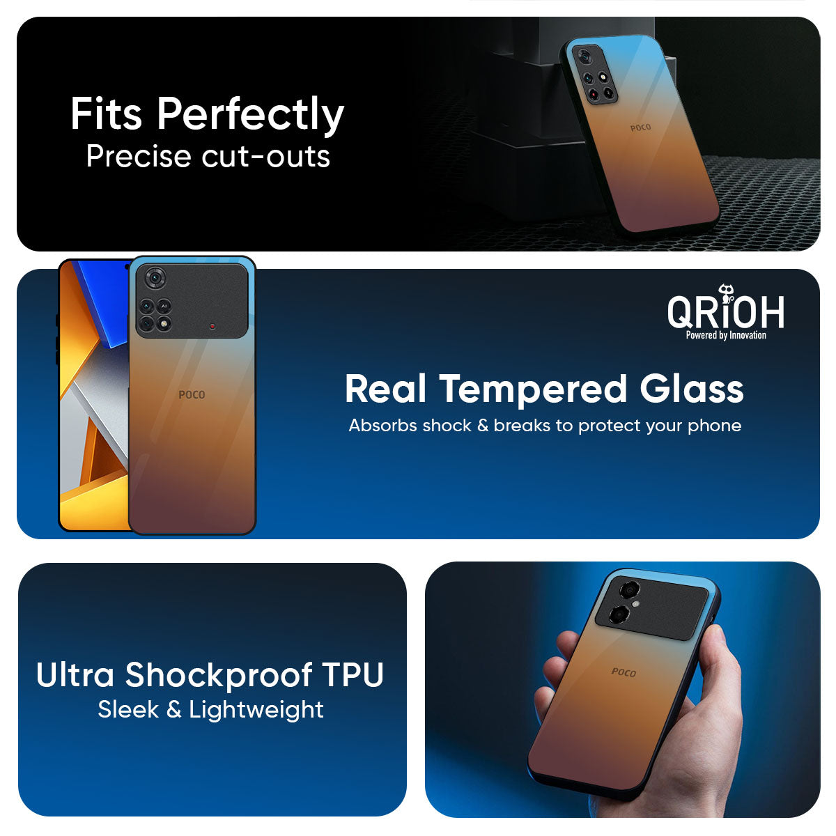 Rich Brown Glass Case for Poco F6 5G
