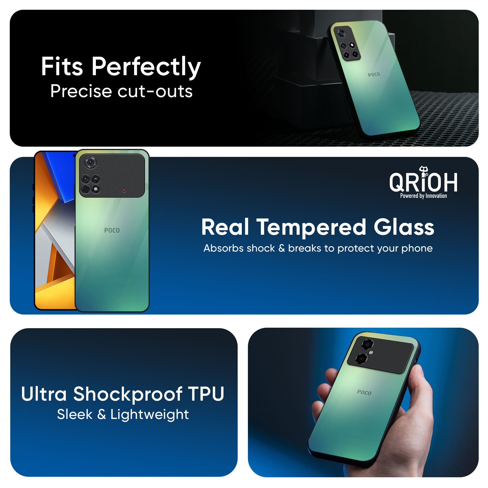 Dusty Green Glass Case for Poco X7 5G