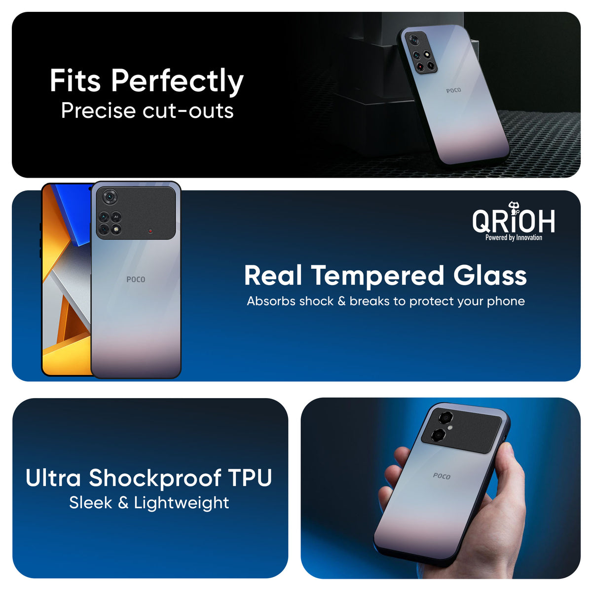 Light Sky Texture Glass Case for Poco X7 5G