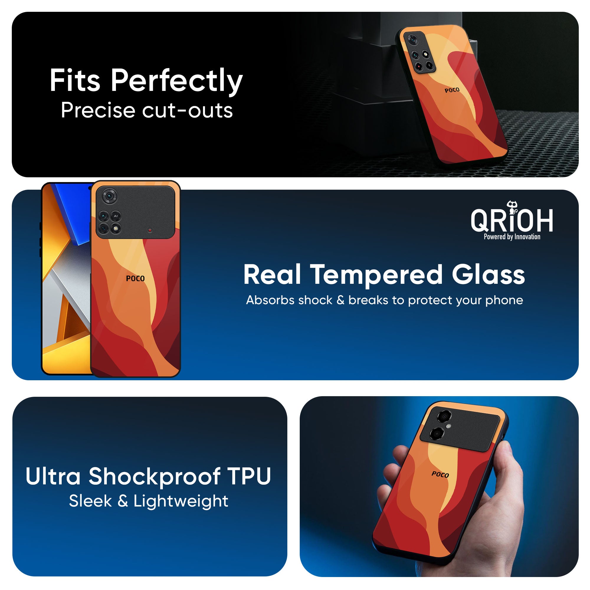 Magma Color Pattern Glass Case for Poco X7 5G