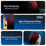 Maroon Faded Glass Case for Poco F6 5G