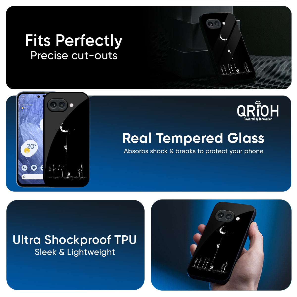 Catch the Moon Glass Case for Google Pixel 9A