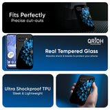 Half Blue Flower Glass Case for Google Pixel 9A