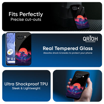 Retro Astronaut Glass Case for Google Pixel 9A