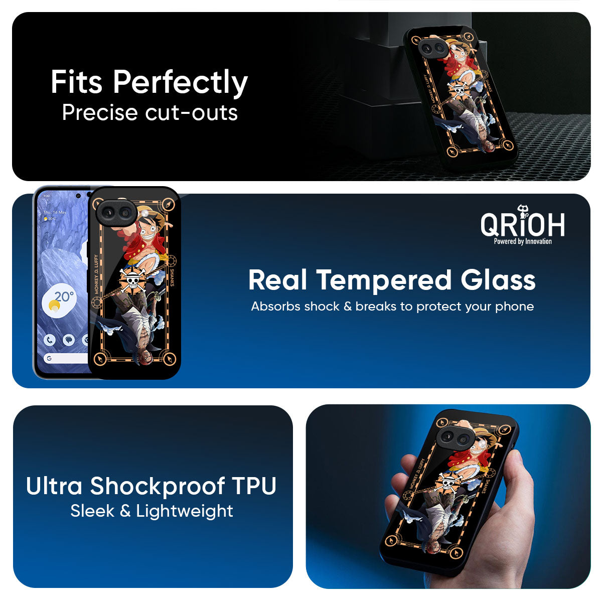 Shanks & Luffy Glass Case for Google Pixel 9A