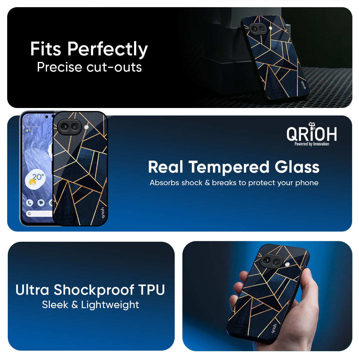 Abstract Tiles Glass Case for Google Pixel 9A