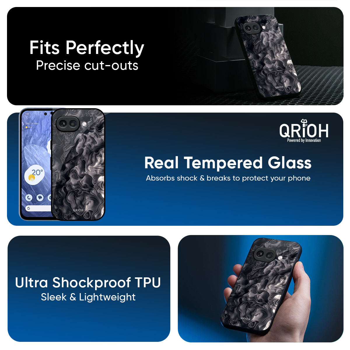 Cryptic Smoke Glass Case for Google Pixel 9A