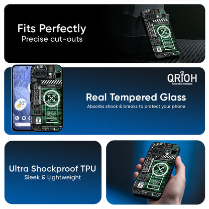 Green Camo Circuit Glass Case for Google Pixel 10A 5G