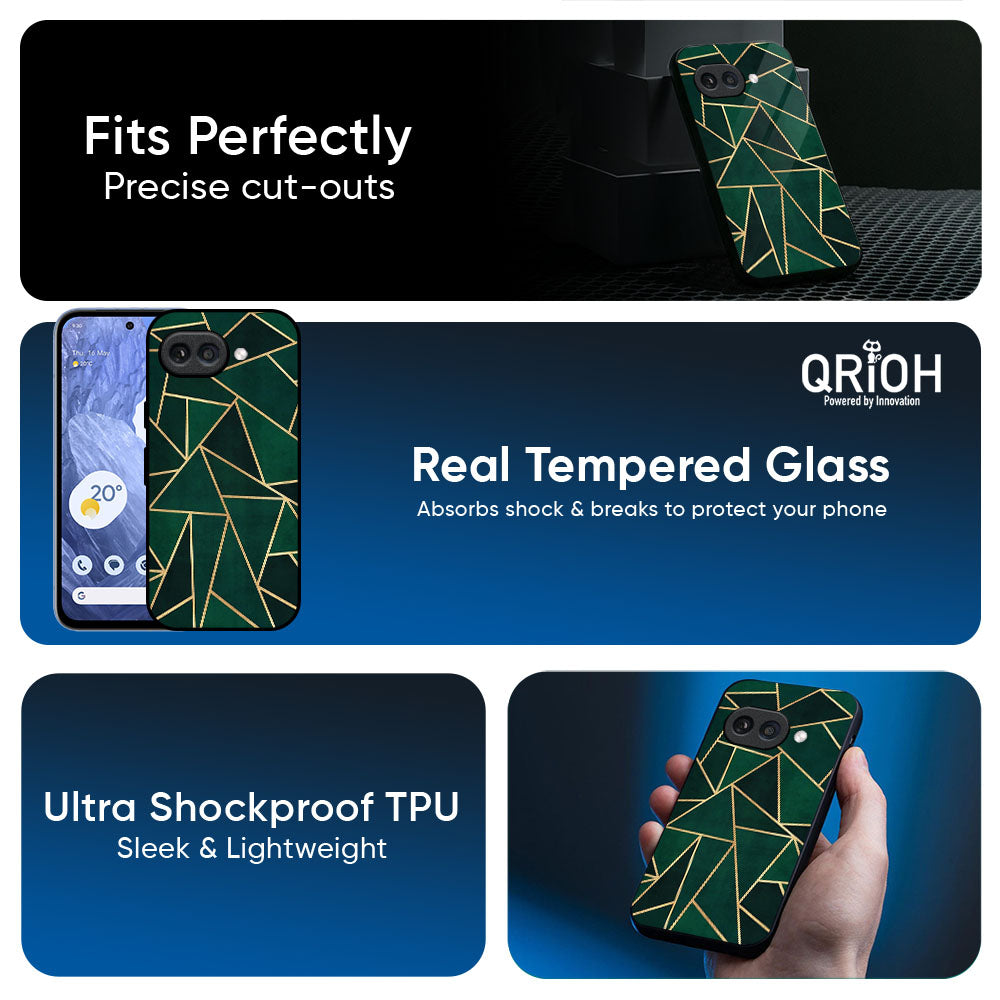 Abstract Green Glass Case For Google Pixel 10A 5G