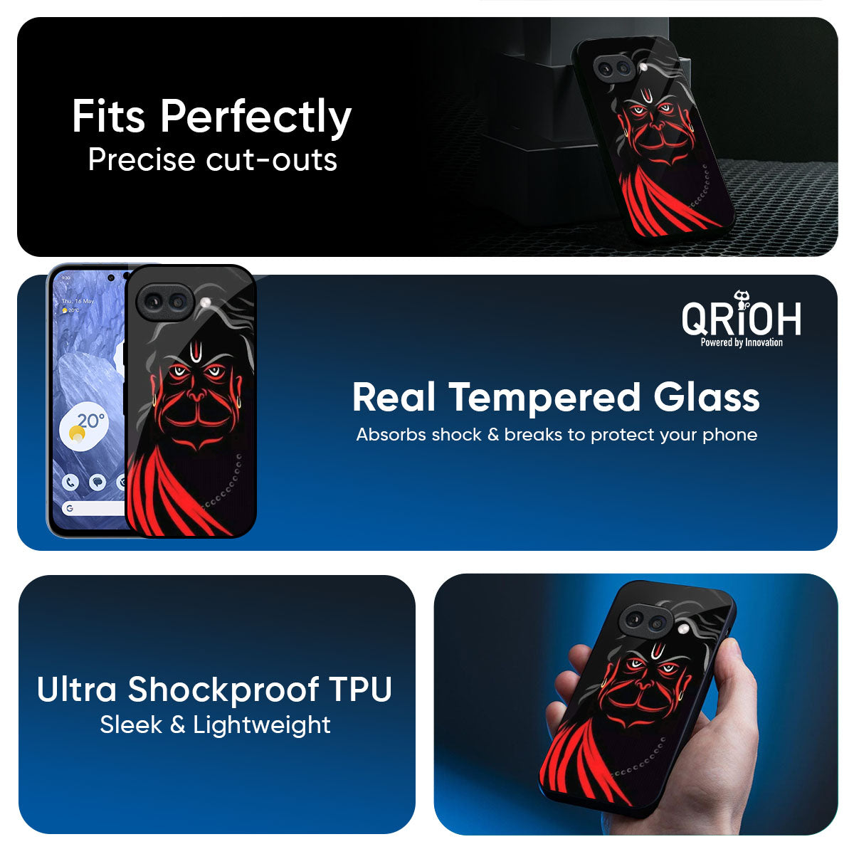 Lord Hanuman Glass Case For Google Pixel 9A