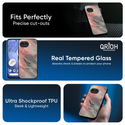 Pink And Grey Marble Glass Case For Google Pixel 10A 5G