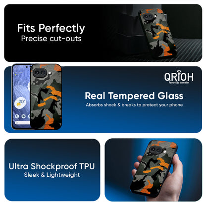 Camouflage Orange Glass Case For Google Pixel 9A