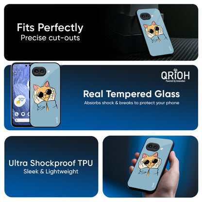 Adorable Cute Kitty Glass Case For Google Pixel 9A