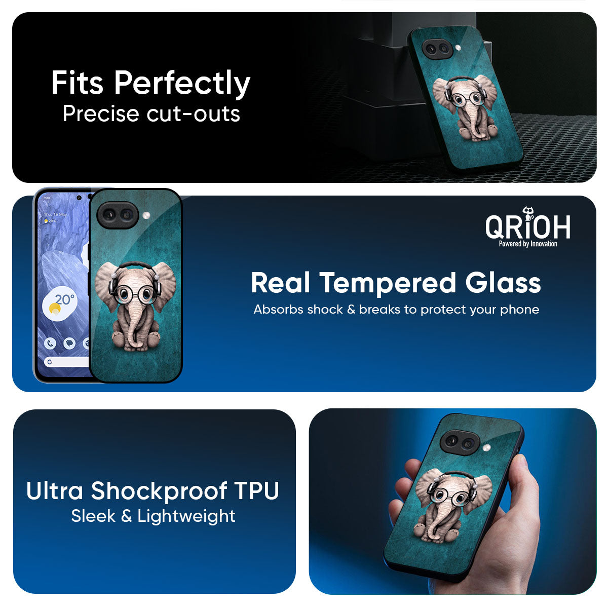 Adorable Baby Elephant Glass Case For Google Pixel 9A