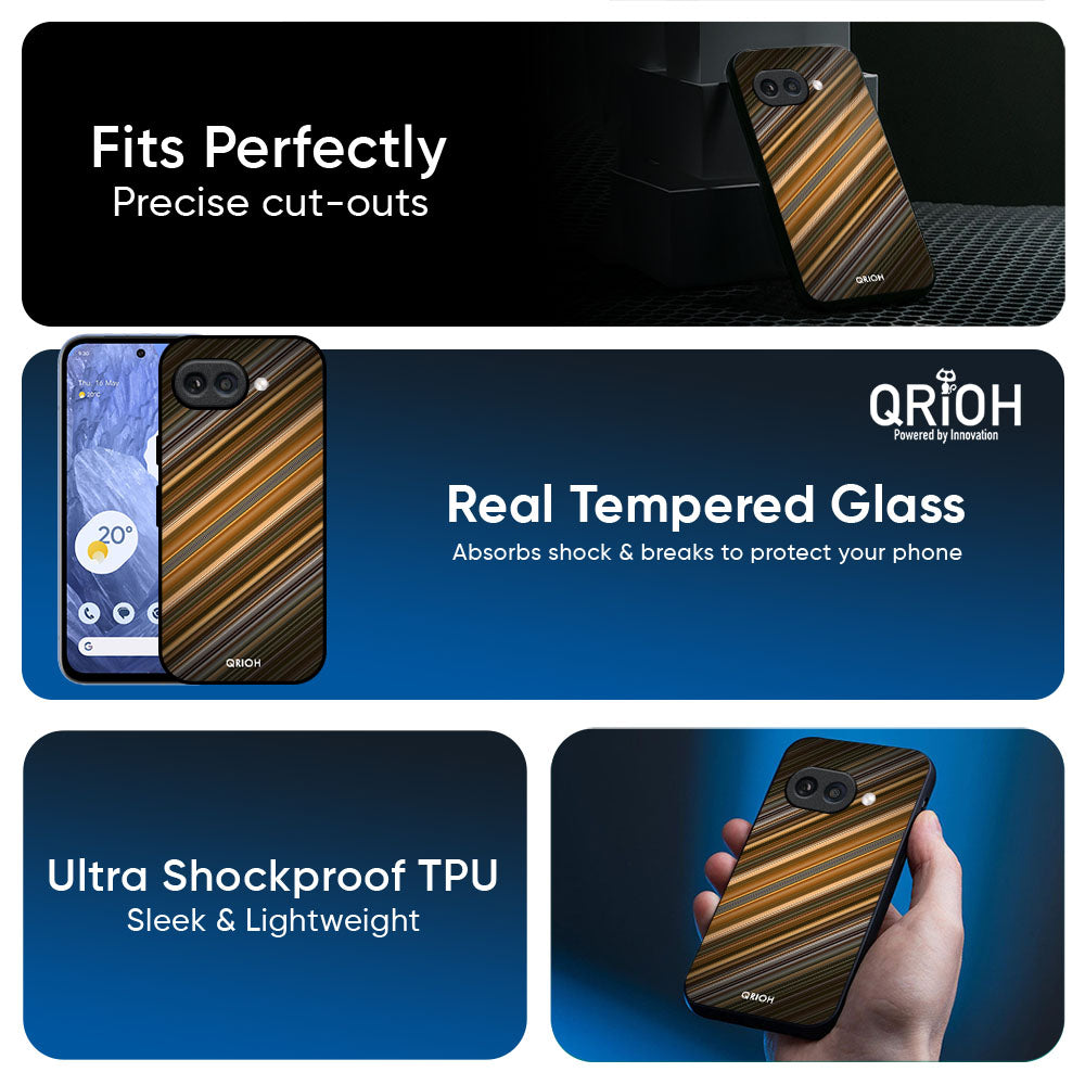Diagonal Slash Pattern Glass Case for Google Pixel 10A 5G