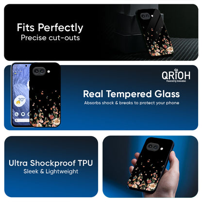 Floating Floral Print Glass Case for Google Pixel 10A 5G