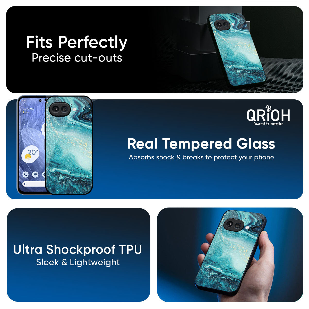 Sea Water Glass Case for Google Pixel 9A