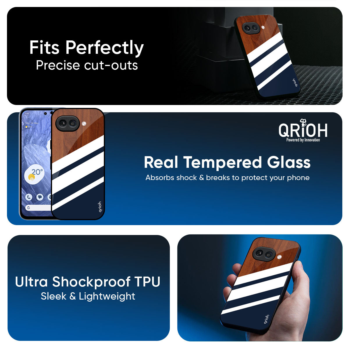 Bold Stripes Glass Case for Google Pixel 9A