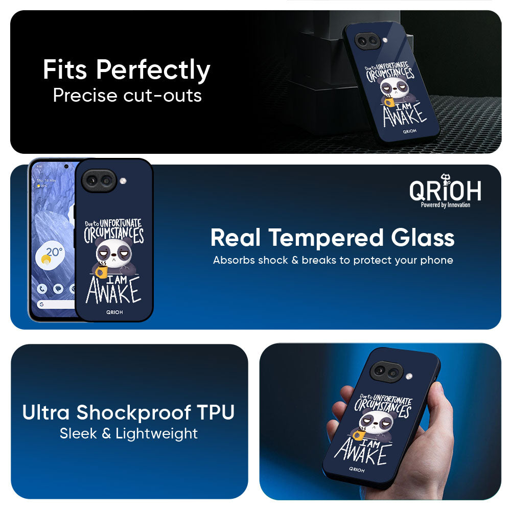 Struggling Panda Glass Case for Google Pixel 10A 5G