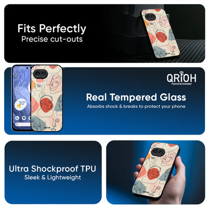 Abstract Faces Glass Case for Google Pixel 9A