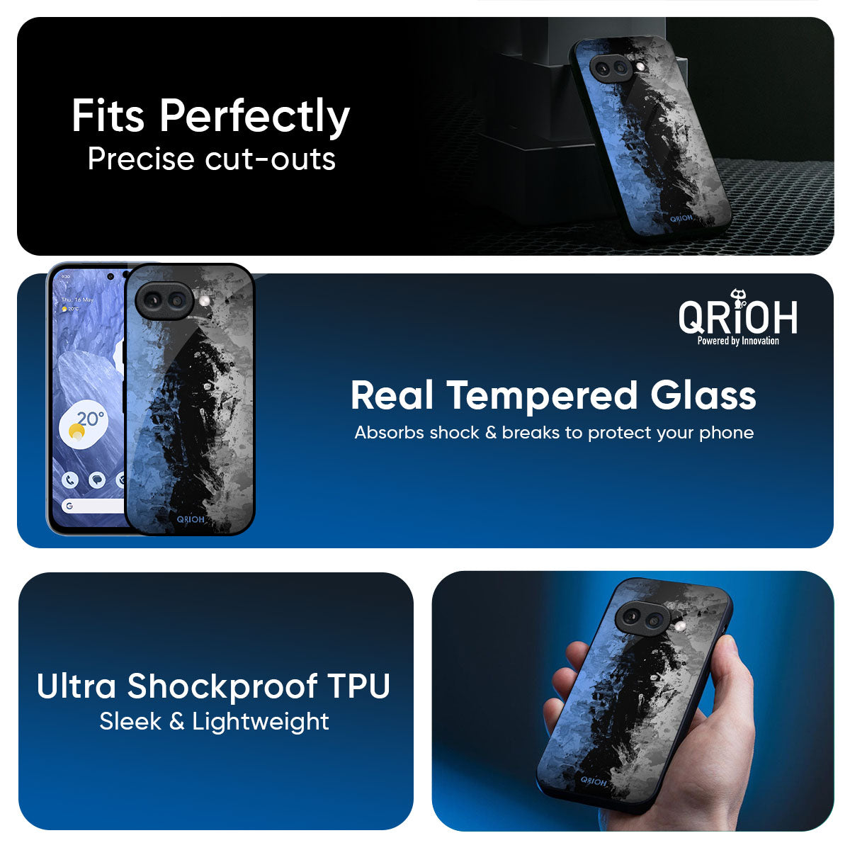 Dark Grunge Glass Case for Google Pixel 9A