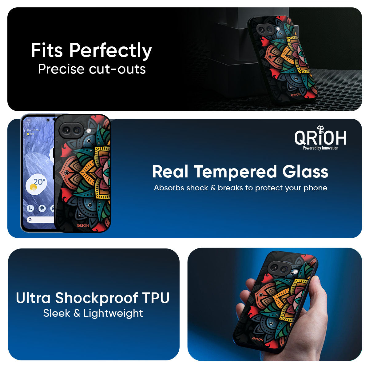 Retro Gorgeous Flower Glass Case for Google Pixel 9A