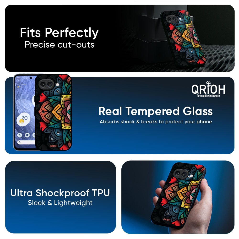 Retro Gorgeous Flower Glass Case for Google Pixel 10A 5G